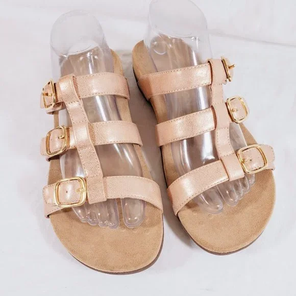 Vionic Misa Rose Gold Slides Sandals 9 Wide 9W - Picture 4 of 6